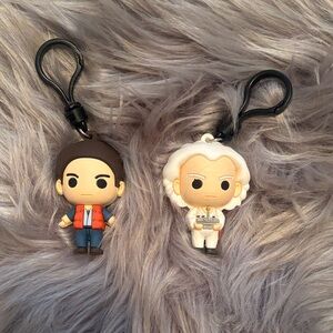 Back to the Future bag clips - Marty McFly & Doc Brown